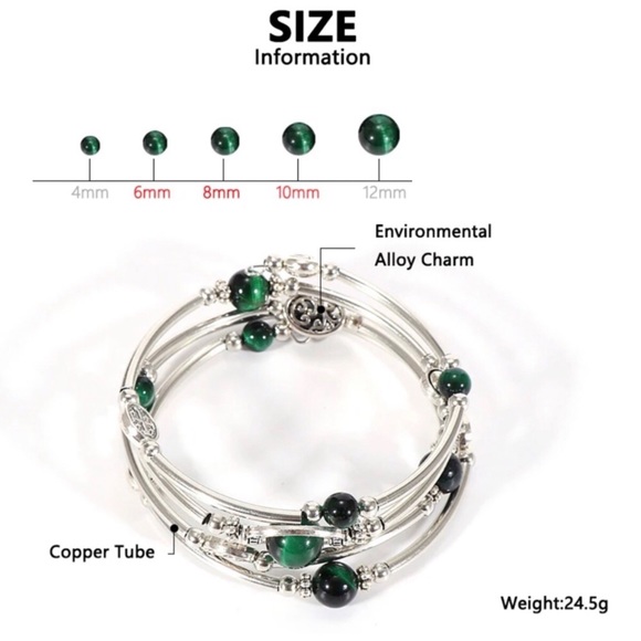 NWT - Natural Stone Multi Layer Bangle Bracelet - Picture 4 of 4